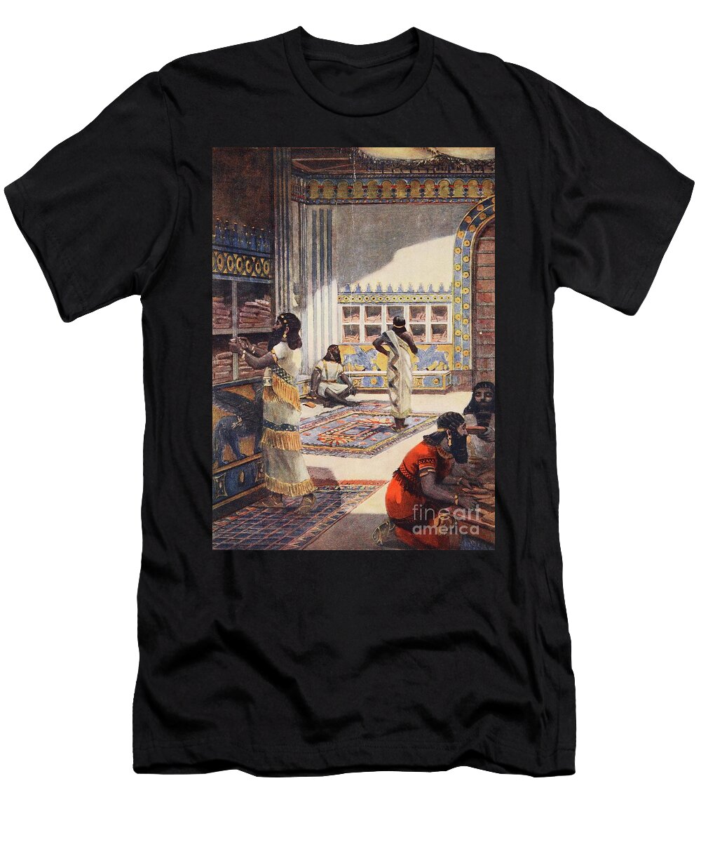 The Famous Library of King Ashur Bani Pal At Nineveh Illustration From Hutchinsons History of the Nations C1910 Fernand Le Quesne T-Shirt
