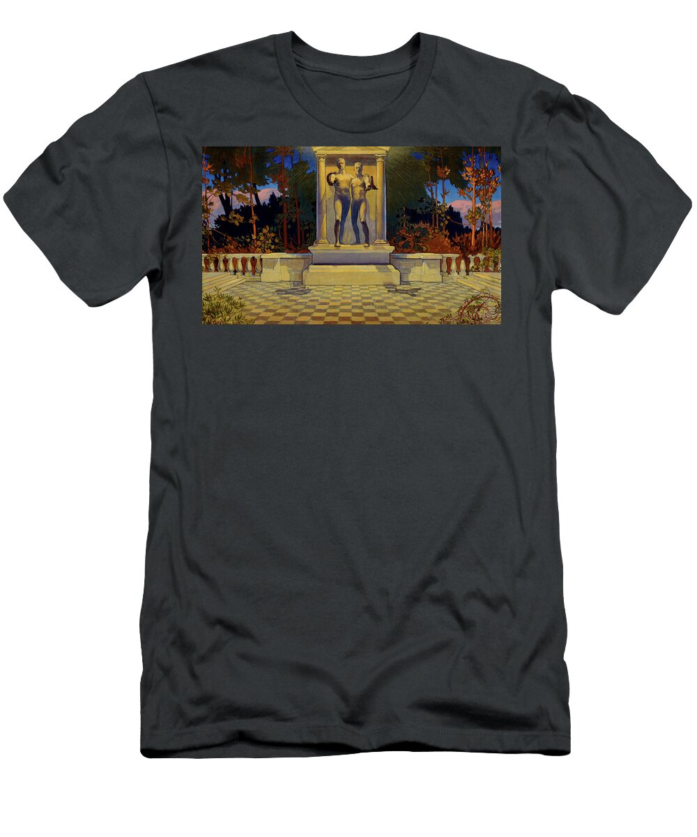 The First Three Degrees of Freemasonry Central Panel Grant Wood T-Shirt