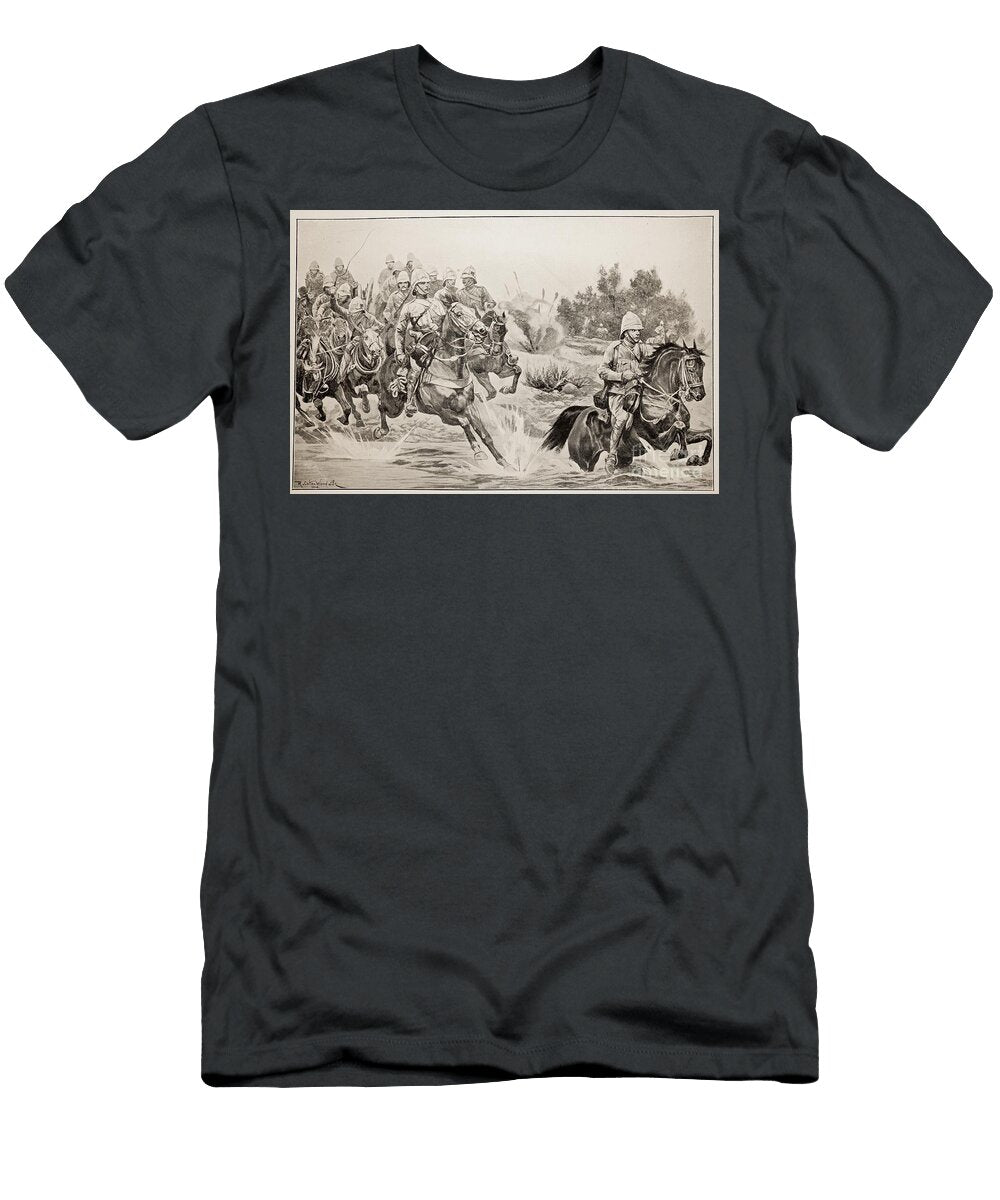 The Great Advance Royal Horse Artillery Cavalry Division Crossing the Vaal Richard Caton Ii Woodville T-Shirt