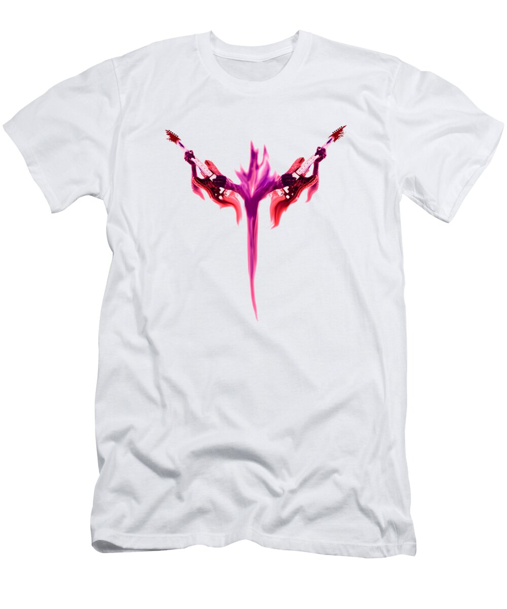 The Guitar Ghost Art Work Design 20 Pink Dave Morgan T-Shirt