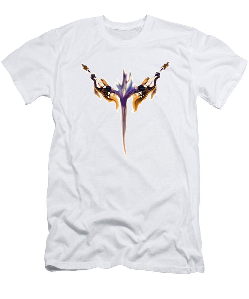 The Guitar Ghost Art Work Design 20 Purple Orange Dave Morgan T-Shirt