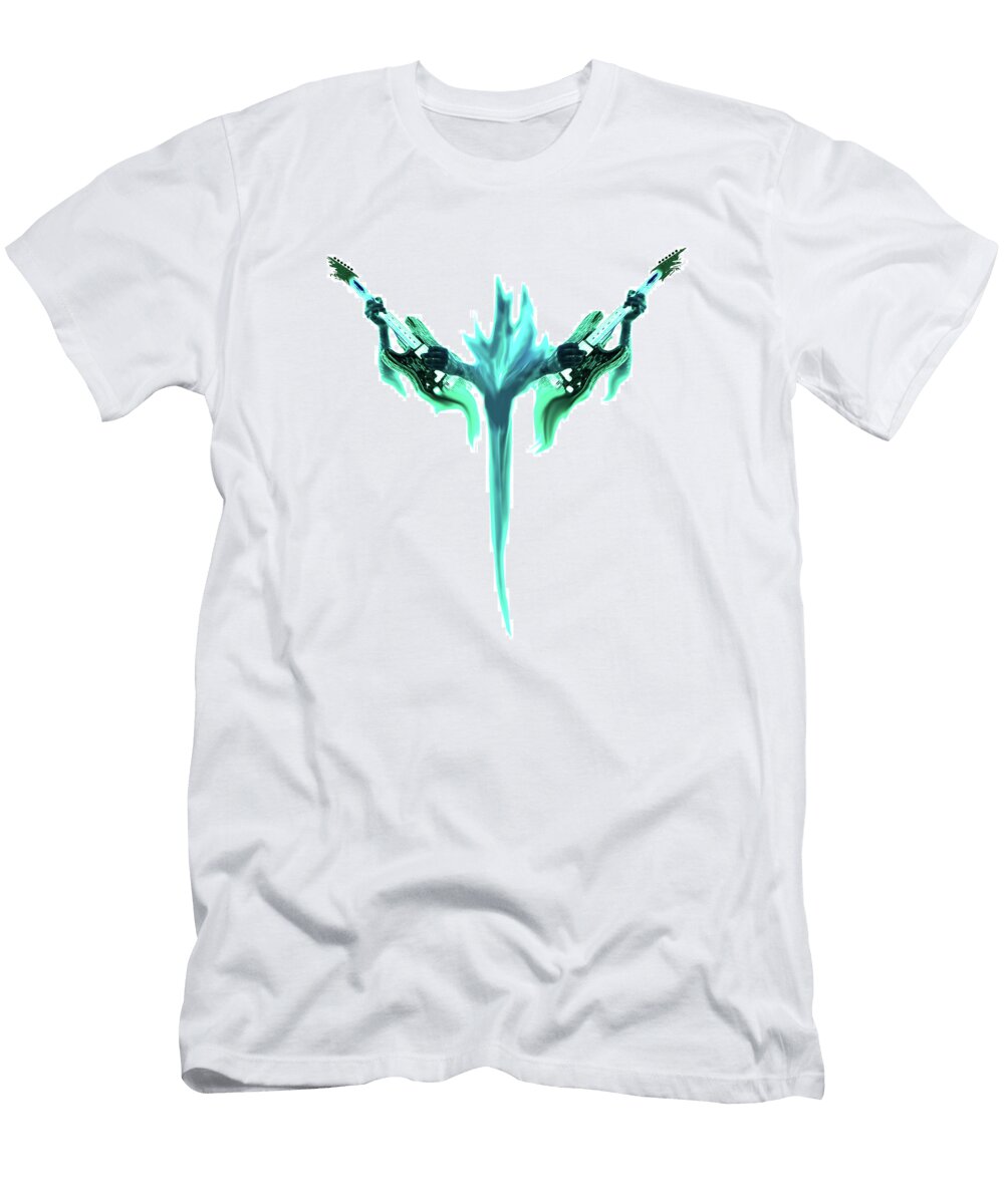 The Guitar Ghost Art Work Design 20 Turquoise Dave Morgan T-Shirt