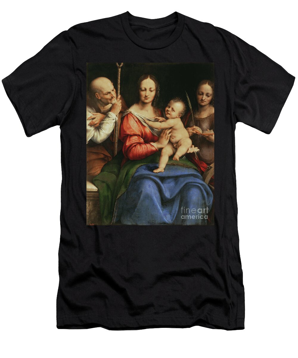 The Holy Family with St Catherine 1515 20 Cesare Da Sesto T-Shirt
