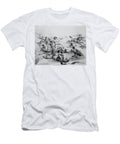 The Last Battle of General Custer 25th June 1876 C1882 Litho Bw Photo American School T-Shirt