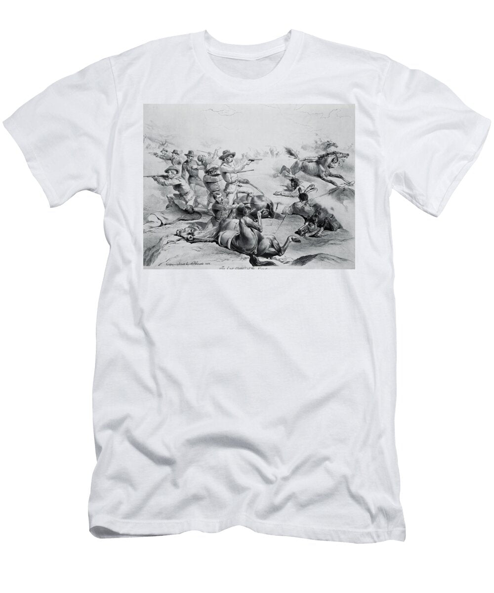 The Last Battle of General Custer 25th June 1876 C1882 Litho Bw Photo American School T-Shirt