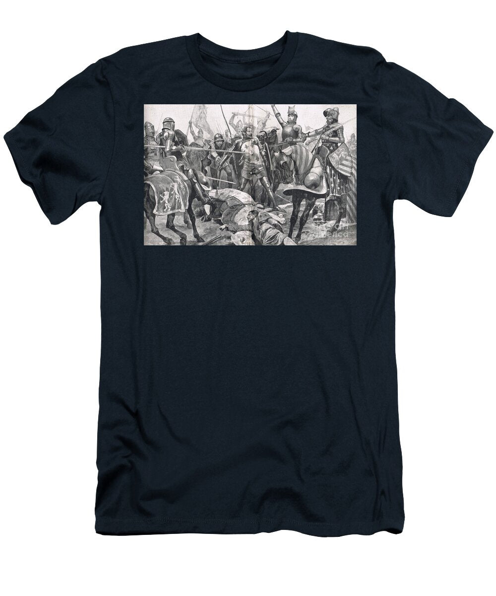 The Last Stand By John Ii France At the Battle of Poitiers Illustration Form British Battles on Land and Sea Richard Caton Ii Woodville T-Shirt