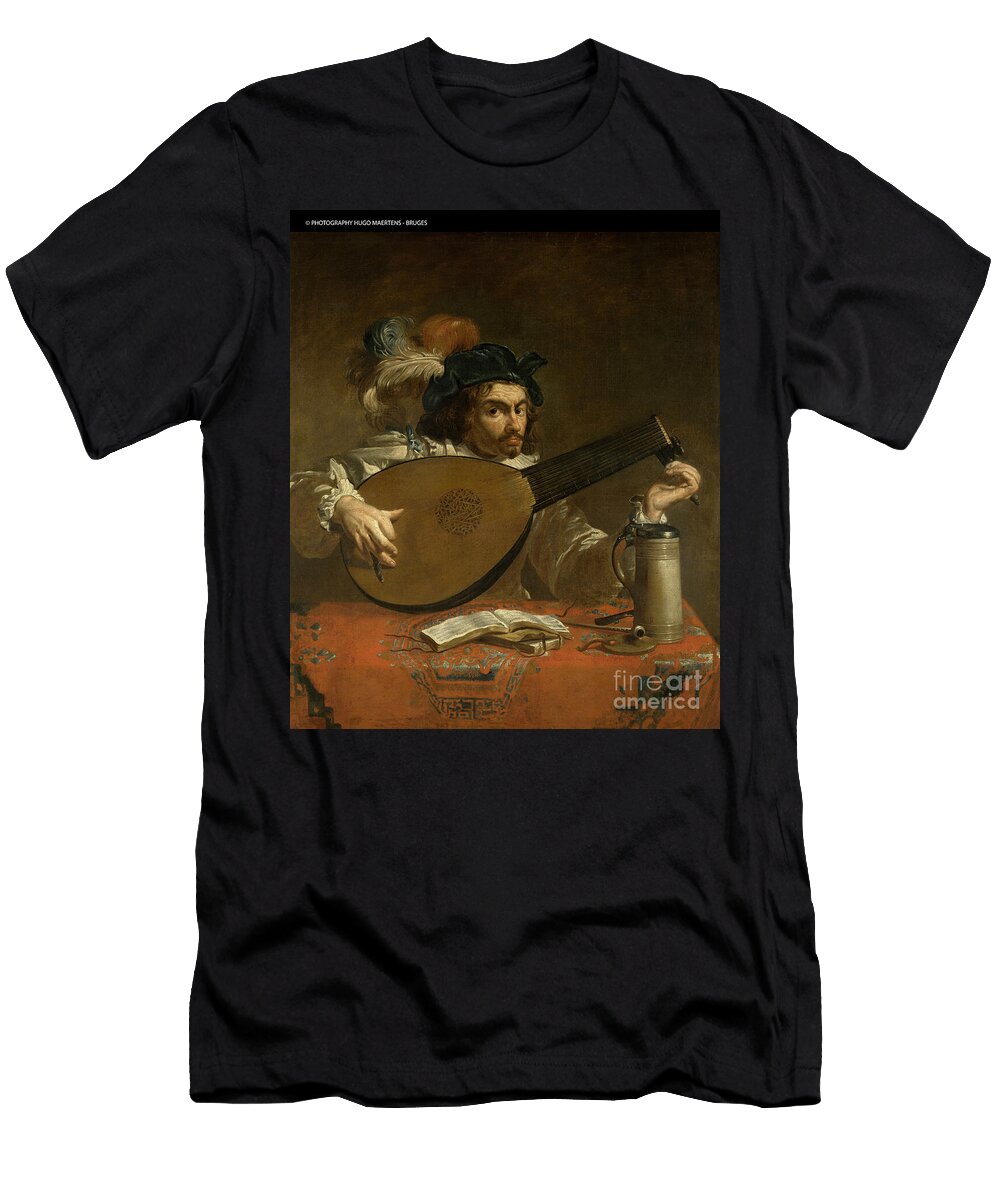 The Lute Player By Theodor Rombouts Theodor Rombouts T-Shirt