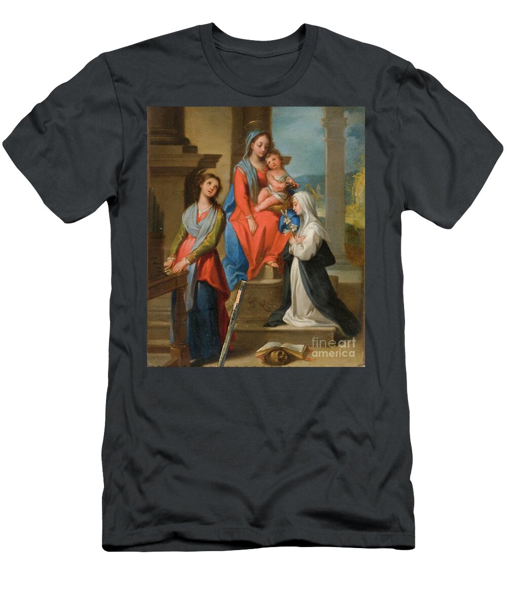 The Madonna and Child with Saints Ventura Di Arcangelo Salimbeni T-Shirt