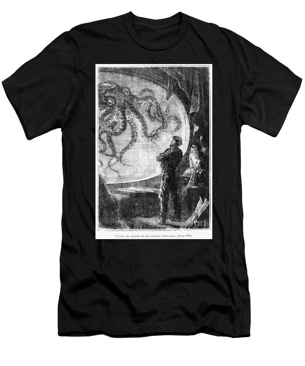 The Nautilus Passengers Illustration From 20000 Leagues Under the Sea By Jules Verne 1828 1905 Alphonse Marie De Neuville T-Shirt