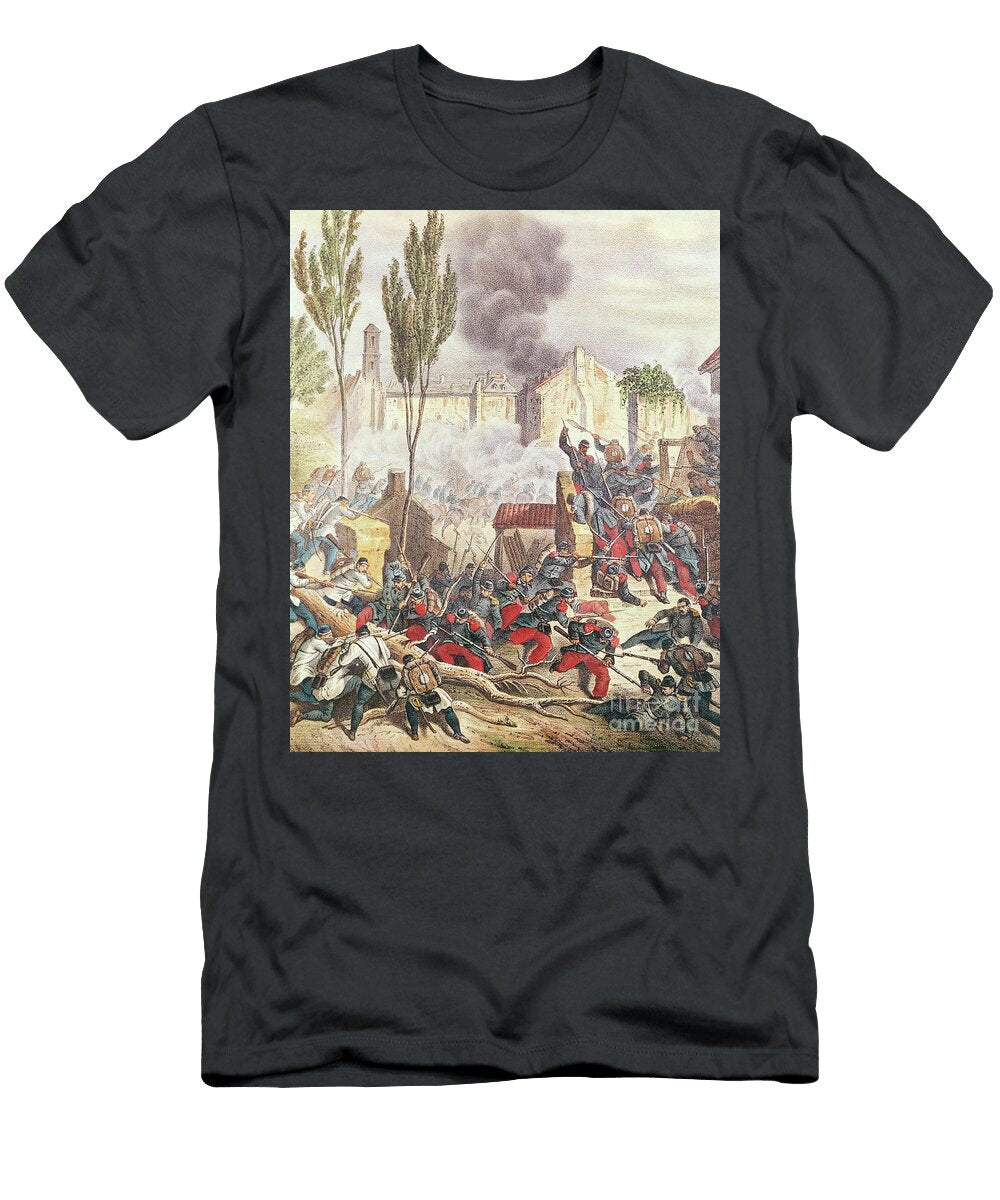 The Piedmontese and the French At the Battle of Magenta in 1859 Italian School T-Shirt