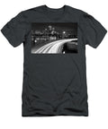 The Pru Lit Up for the Boston Bruins Boston Ma Charles River Black and White Toby Mcguire T-Shirt