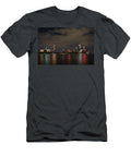 The Pru Lit Up for the Boston Bruins Boston Ma Charles River Skyline Toby Mcguire T-Shirt