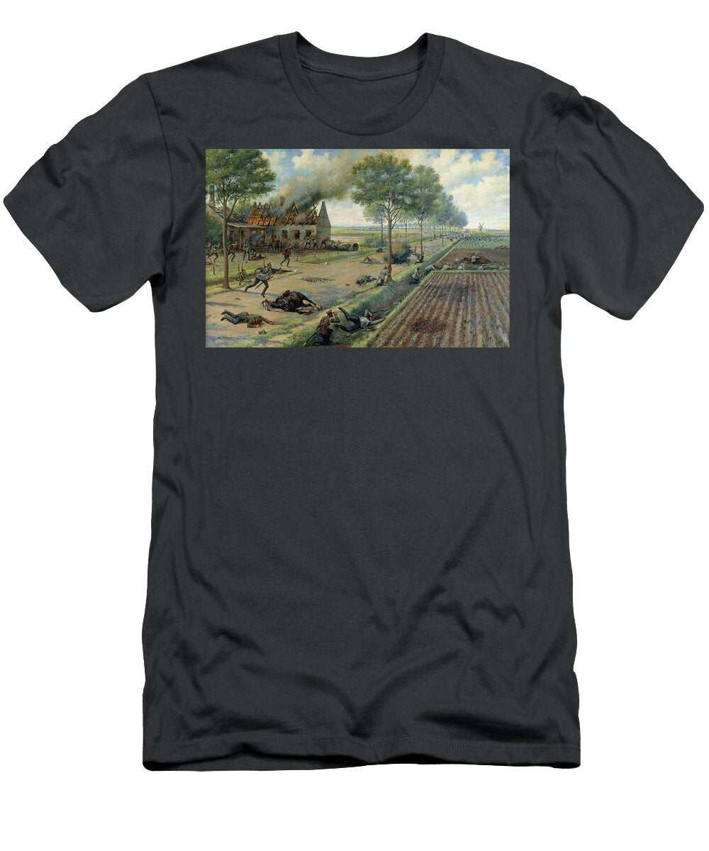 The Russian Cavalry Fighting the Germans in a Village in 1915 Viktor Viketyevich Masurovsky T-Shirt