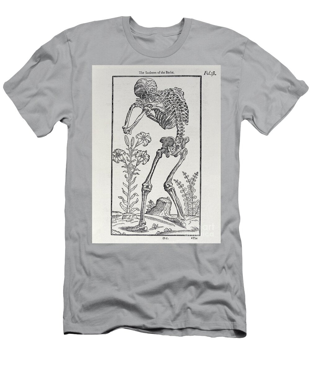 The Sceleton of the Backe Plate From the Historie of Man Published By John Banister 1540 1610 1578 English School T-Shirt