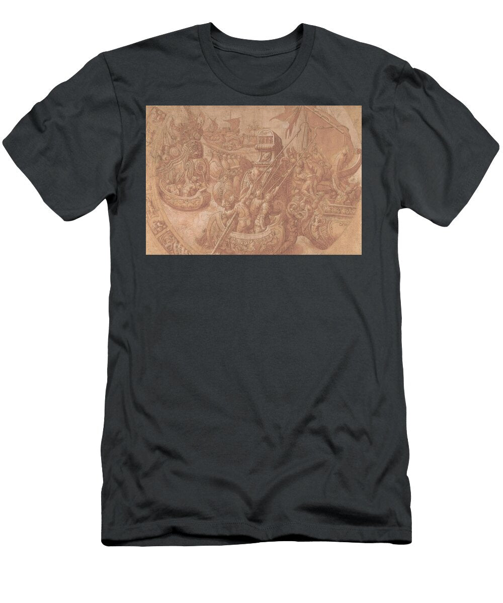 The Sea Battle in the Gulf of Morbihan Th Century Art Workshop of Taddeo Zuccaro Italian T-Shirt