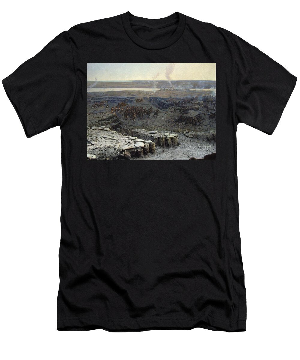 The Siege of Sevastopol Panorama Mixed Media Franz Roubaud T-Shirt