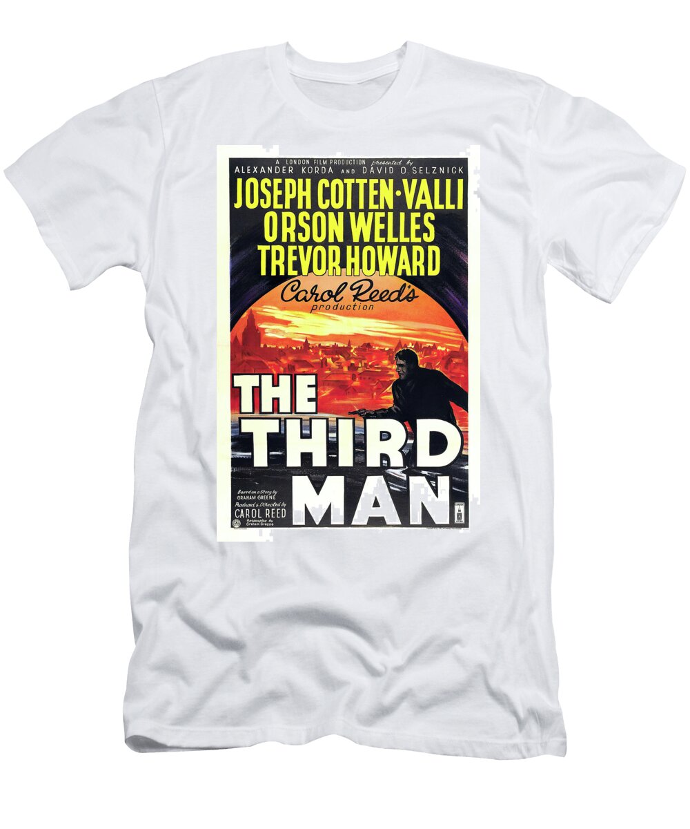 The Third Man Movie Poster with Orson Welles 1950 Stars on Art T-Shirt