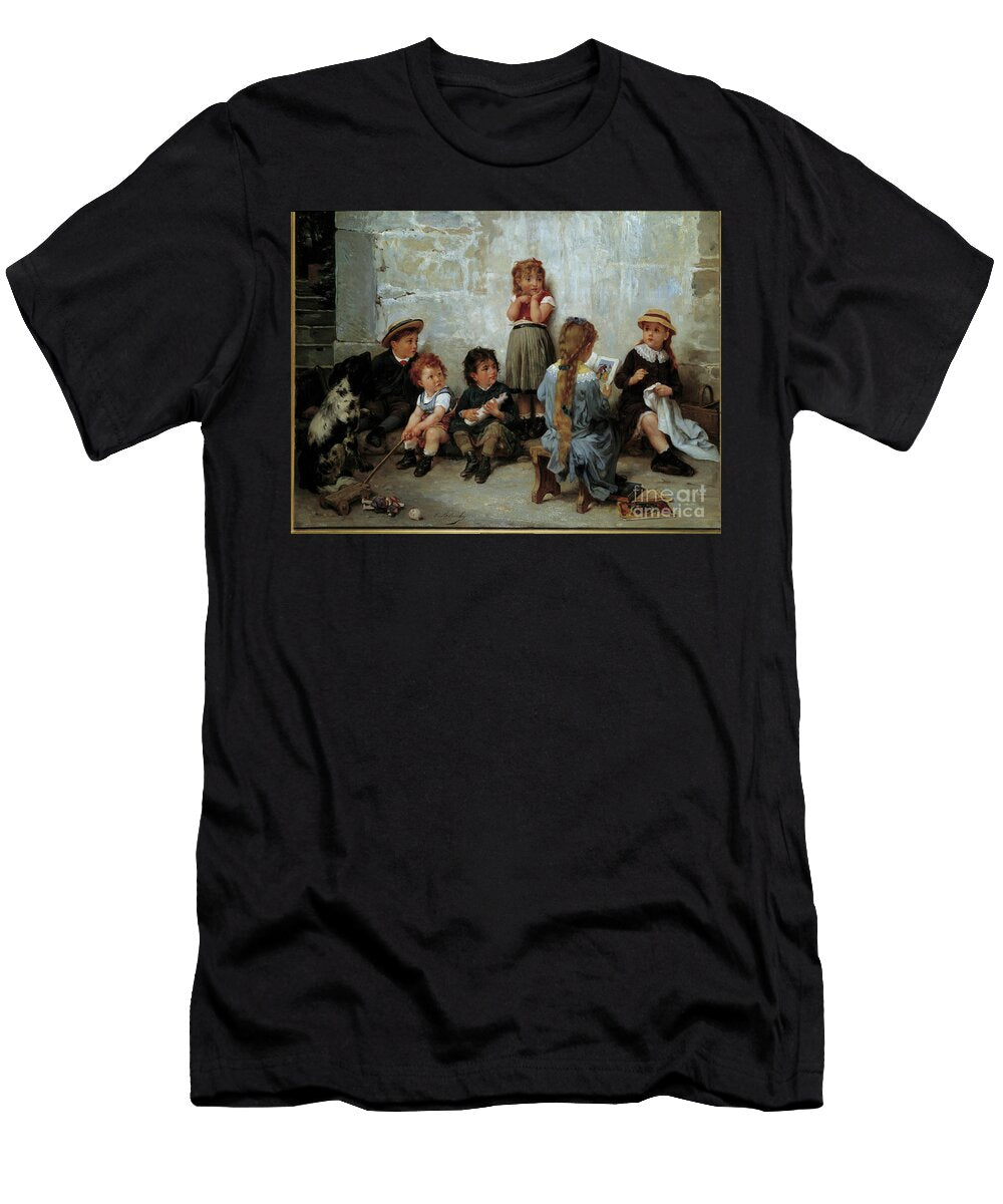 The Thrilling Passage Children Listening to a Book 19th Century Timoleon Marie Lobrichon T-Shirt