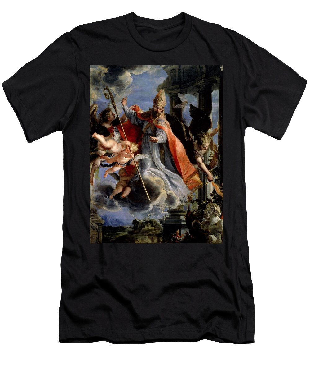 The Triumph of St Augustine 354 430 1664 Oil on Canvas Claudio Coello T-Shirt