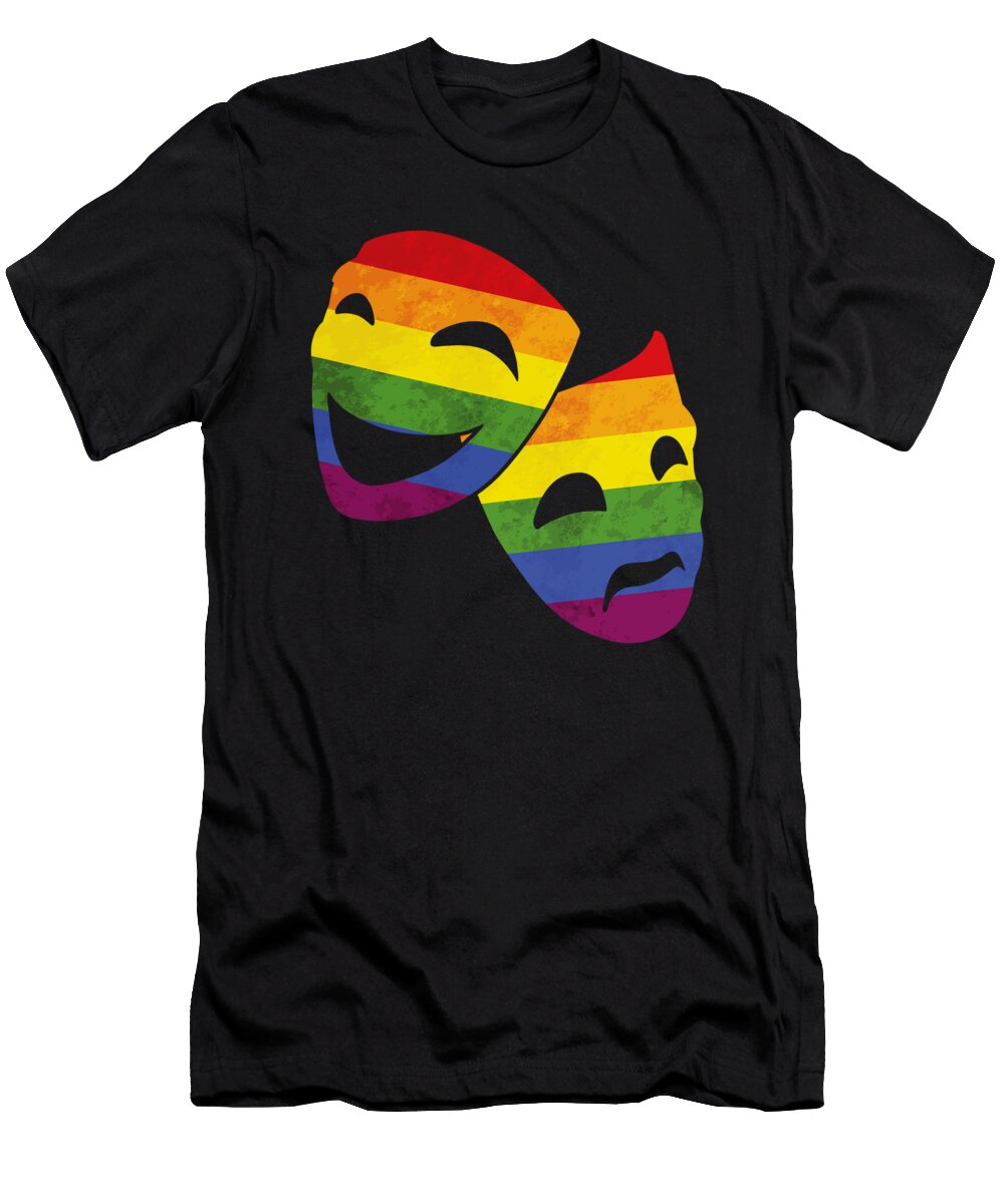 Theatre Masks Theater Actor Actress Acting Lgbt Gift Thomas Larch T-Shirt