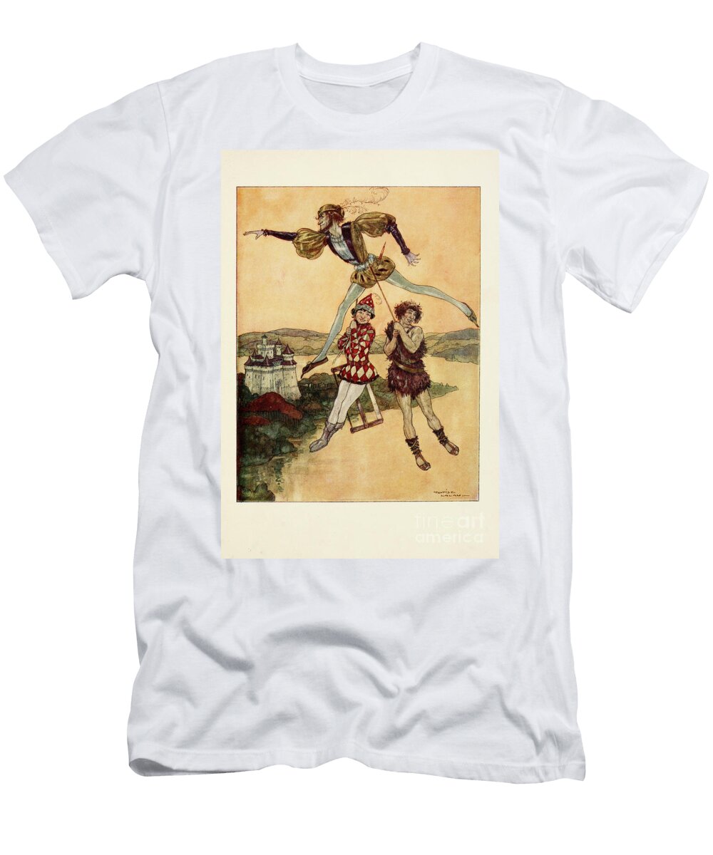 They Hung on to Flying Feathers Rope and He Lifted Them All I2 Historic Illustrations T-Shirt