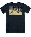 Three Humboldt Penguins Standing in Front of Stone Wall in the Zoo Pisces2386 T-Shirt