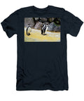 Three Humboldt Penguins Standing in Front of Stone Wall Pisces2386 T-Shirt