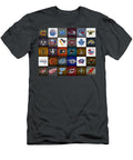 Time to Lace Up the Skates Recycled Vintage Hockey League Team Logos License Plate Art Design Turnpike T-Shirt