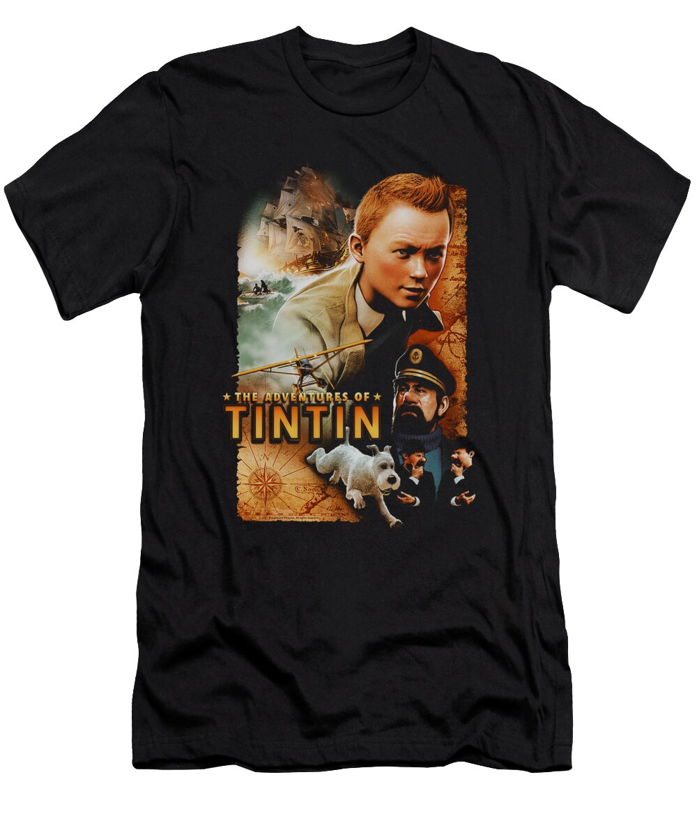 Tintin Adventure Poster Brand a T-Shirt