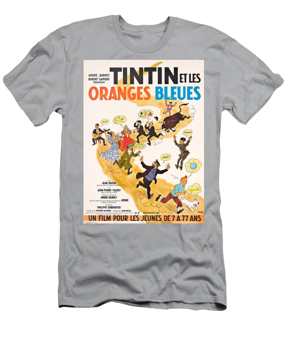 Tintin Es Les Oranges Bleues 1964 Original Movie Poster T-Shirt