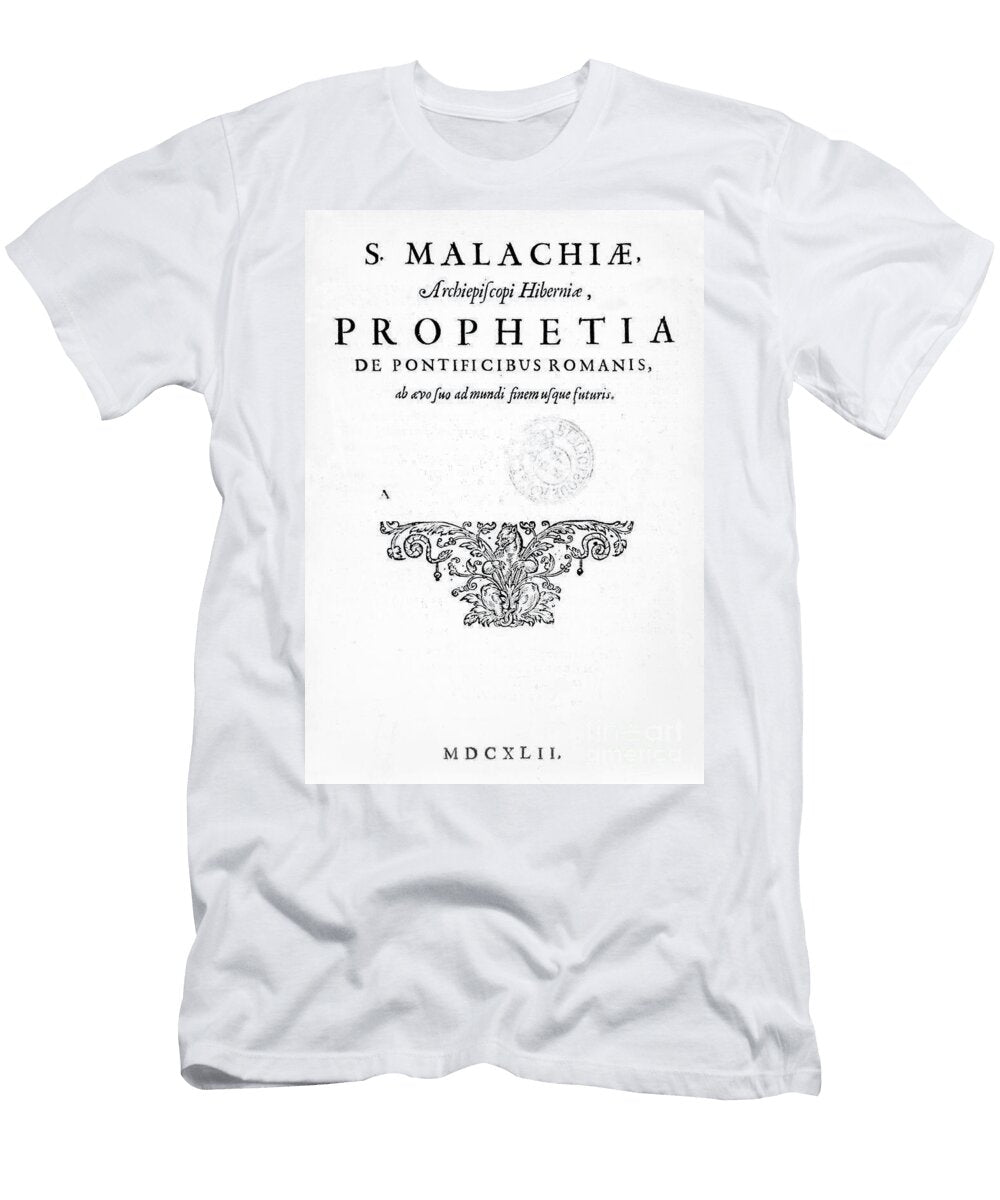 Title Page for Prophecy of the Popes Published 1662 Letterpress and Engraving French School T-Shirt
