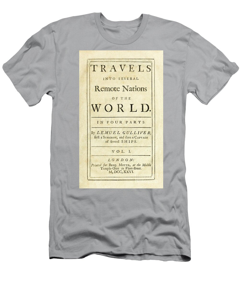 Title Page From Travels Into Several Remote Nations of the World Better Know As Gullivers Travels By Jonathan Swift English School T-Shirt