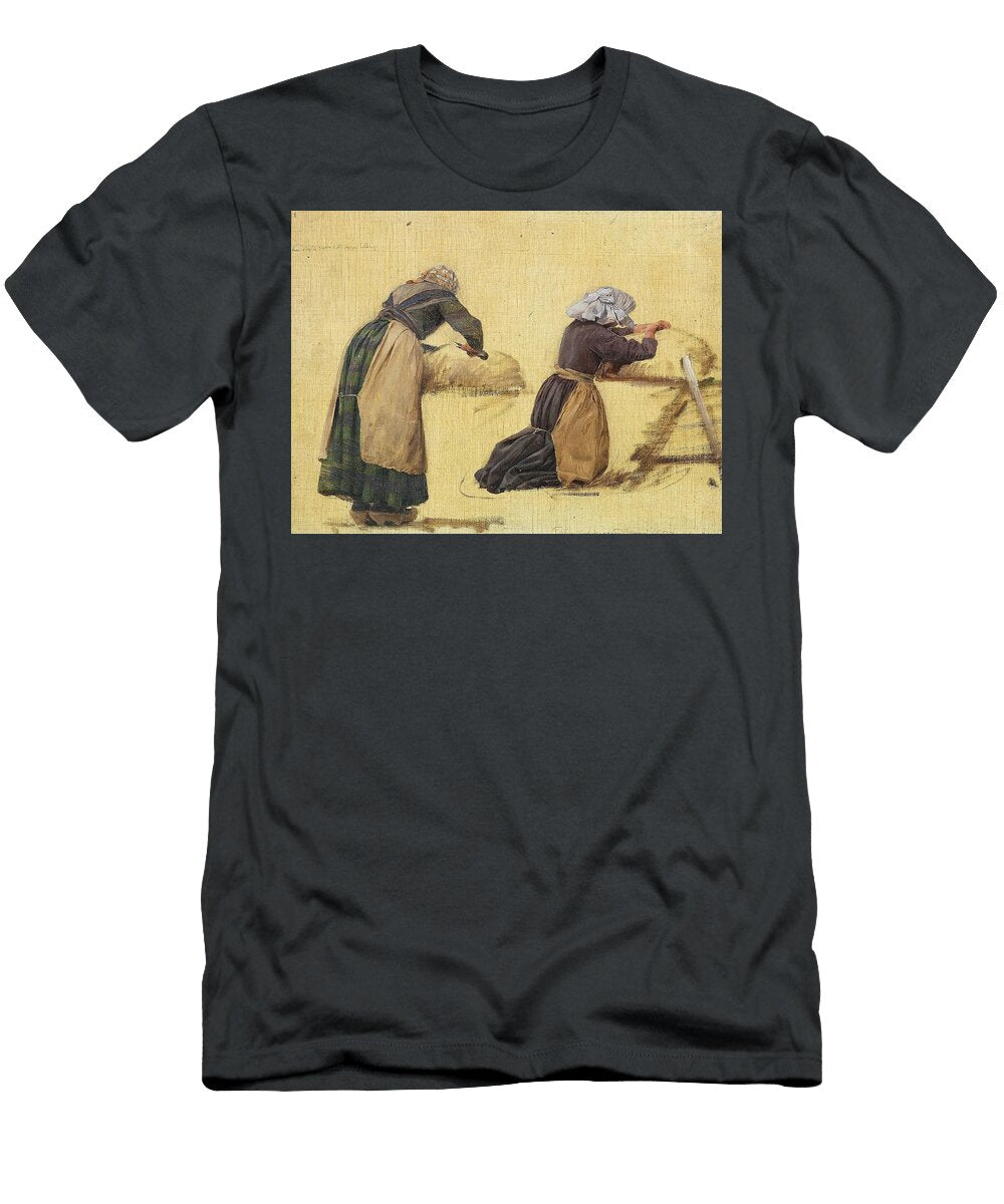To Kvinder Klipper Far Studie Joakim Skovgaard Danish T-Shirt