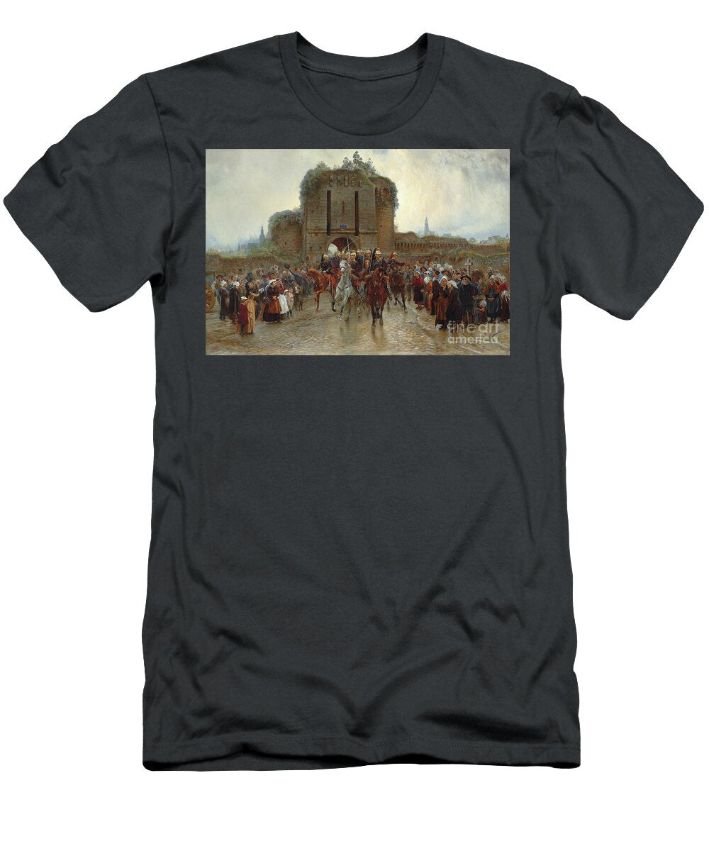To the Front French Cavalry Leaving a Breton City on the Declaration of War 1888 89 Lady Butler T-Shirt