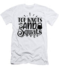 Top Knots and Squats Cool Gym Girls Slogan Sweet Birdie Studio T-Shirt
