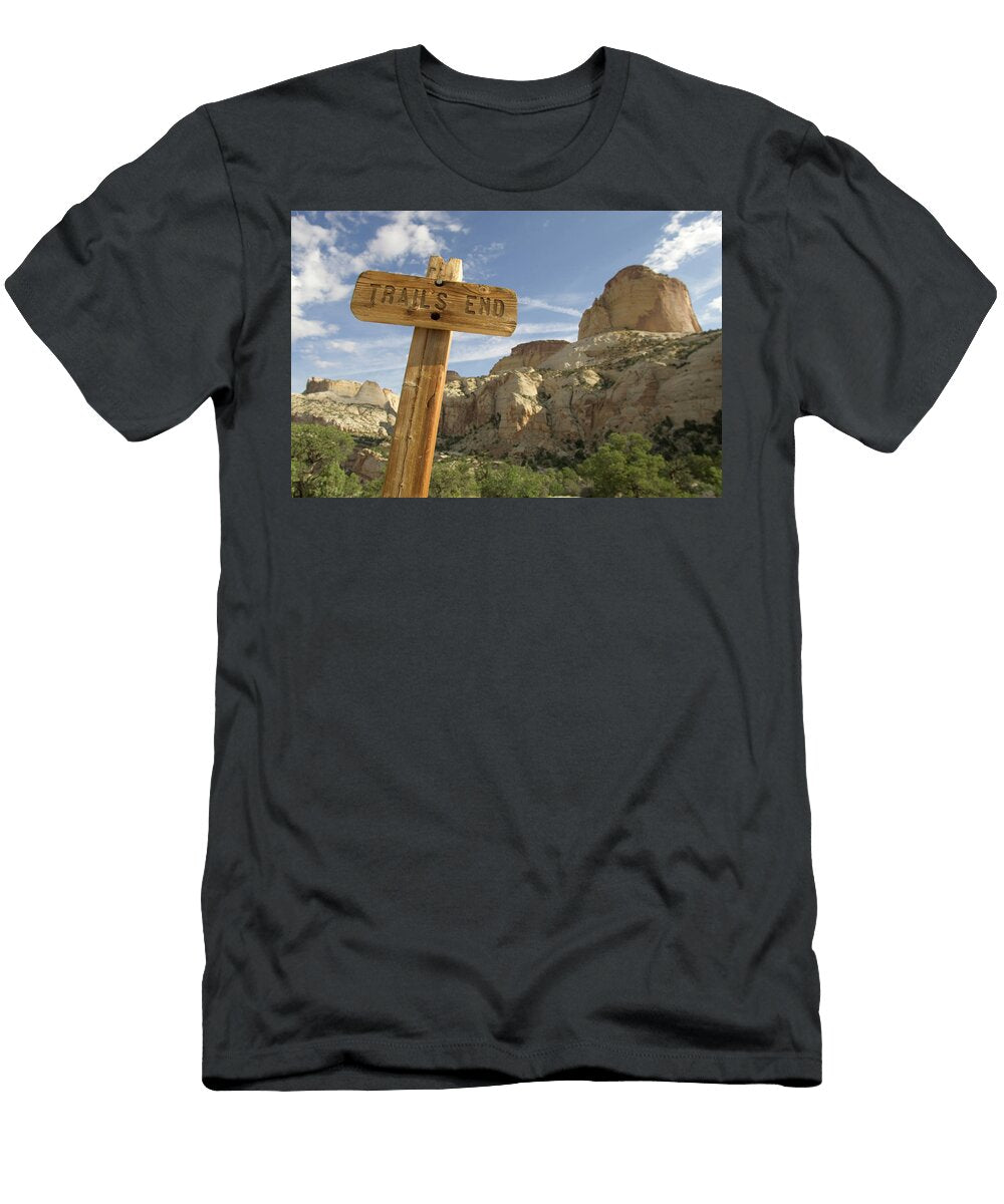 Trails End Sign At Capitol Reef Jose Azel T-Shirt