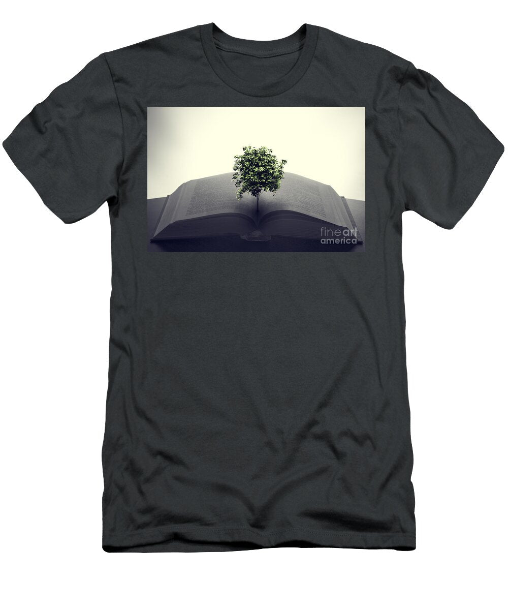 Tree Growing From an Open Book Michal Bednarek T-Shirt