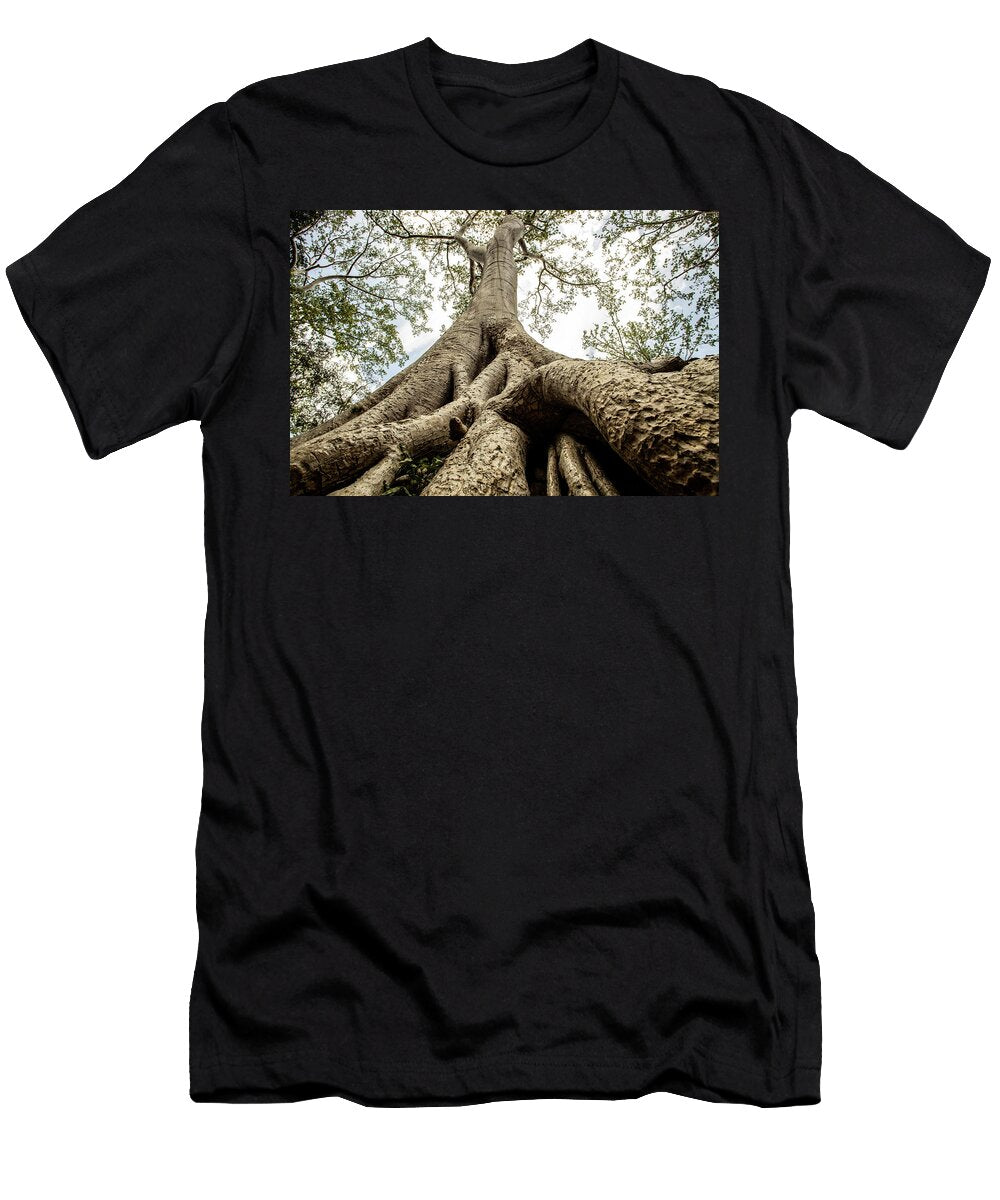 Tree Inside Ta Prohm Temple in Cambodia Rick Neves T-Shirt