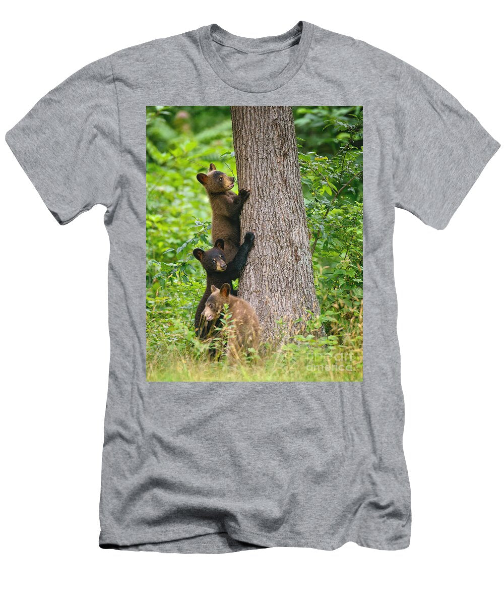 Trio Taking Turns Climbing the Tree Timothy Flanigan T-Shirt