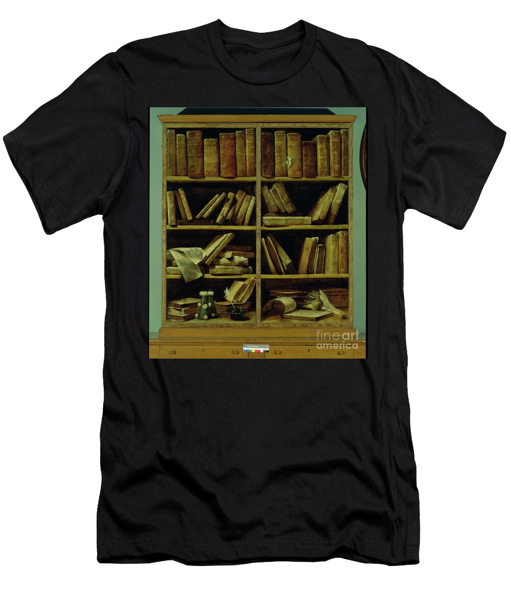 Trompe Loeil of a Bookcase 1710 20 Giuseppe Maria Crespi T-Shirt