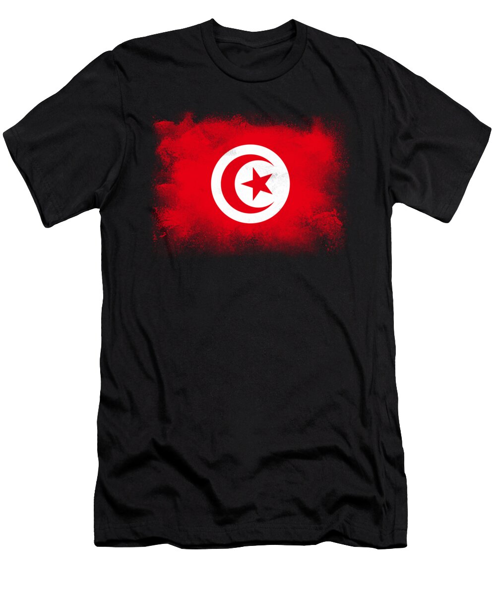 Tunisia Flag Psychoshadow Art T-Shirt
