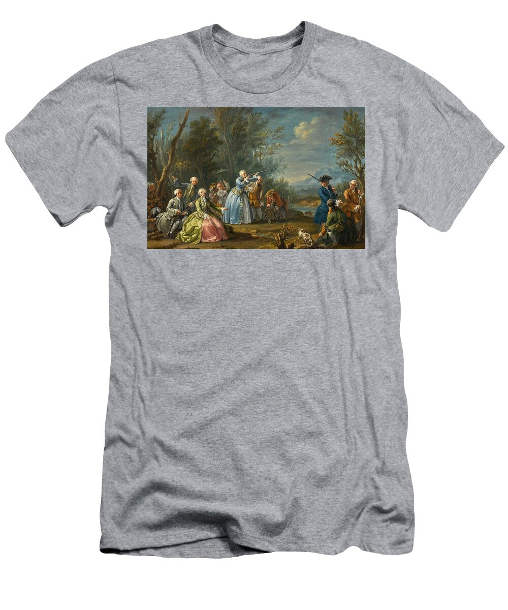 Two Court Ladies Out Shooting with Their Retinue Charlesjoseph Flipart French T-Shirt