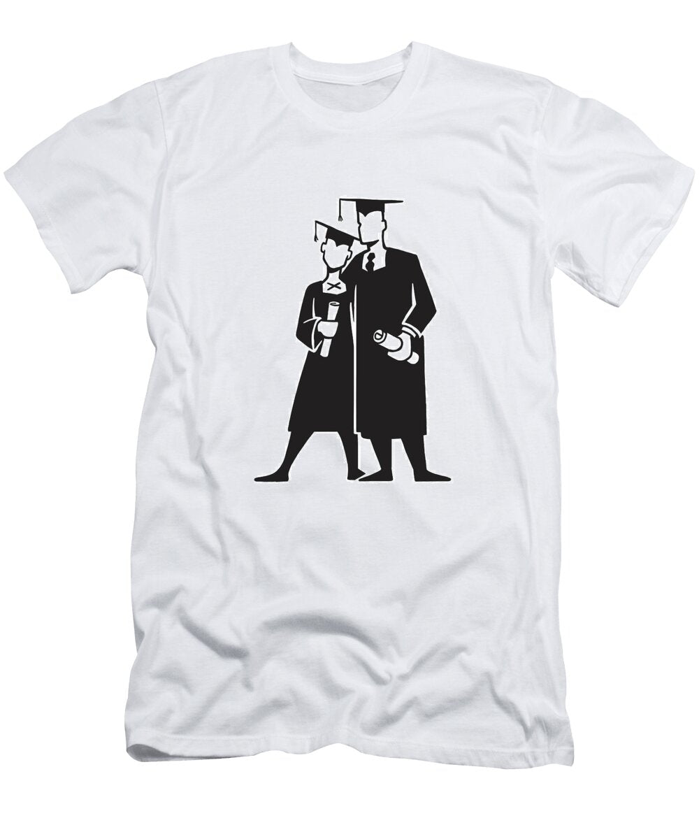 Two Graduates in Cap and Gown Csa Images T-Shirt