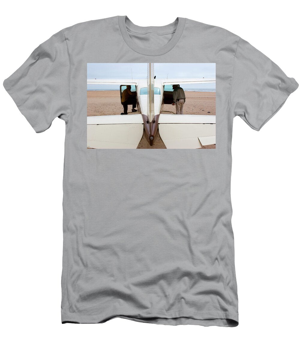 Two Men Climb Into a Small Plane Which Jen Judge T-Shirt