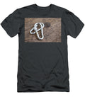 Two Silver Steel Carabines on Weathered Wood Background with Co Dorin Puha T-Shirt