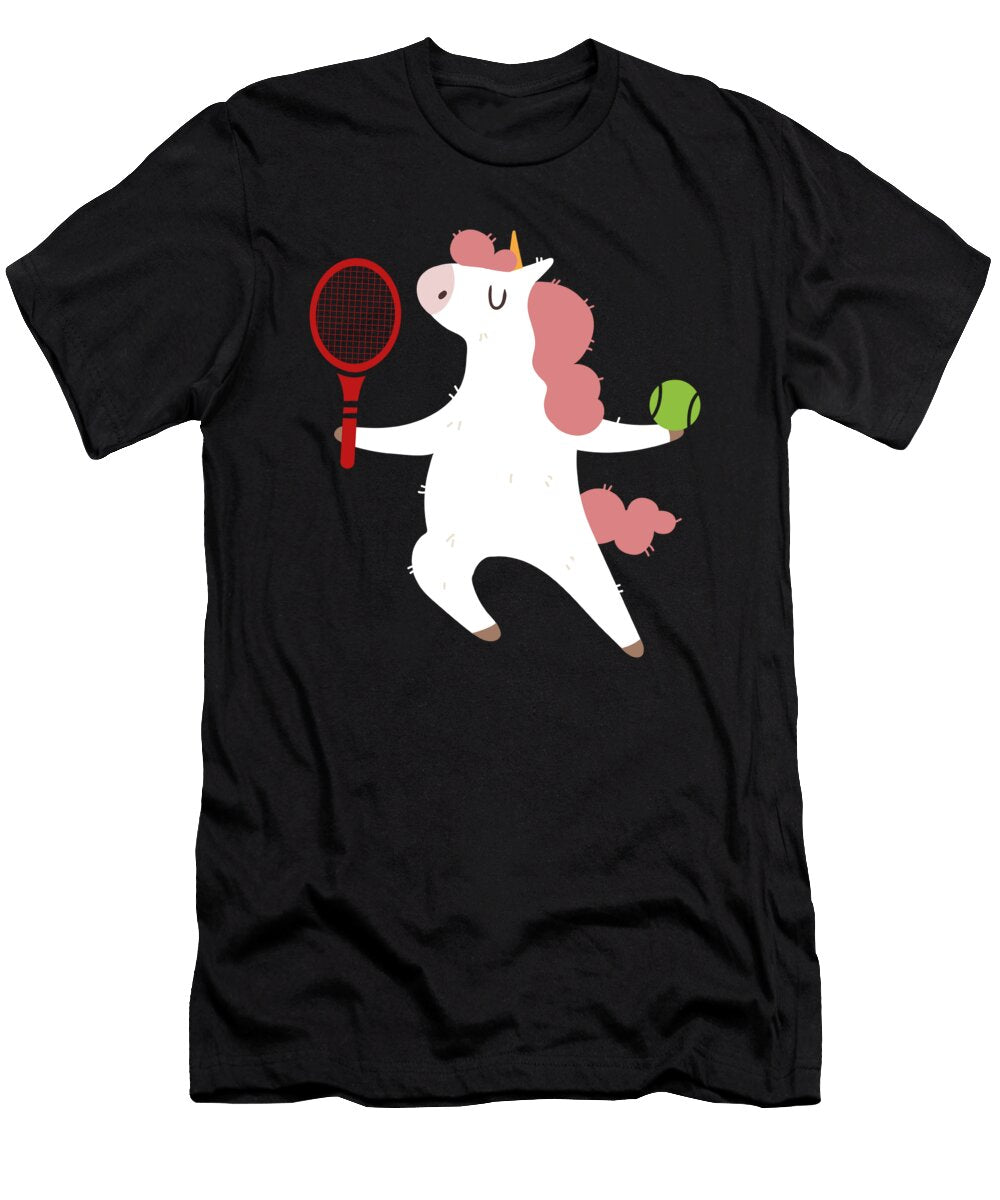 Unicorn Playing Tennis for Girls Tennis Player Maximus Designs T-Shirt