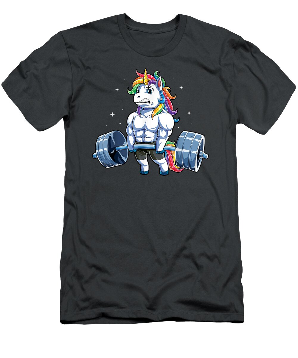 Unicorn Weightlifting Deadlift Fitness Gym Women Blaine Adela T-Shirt