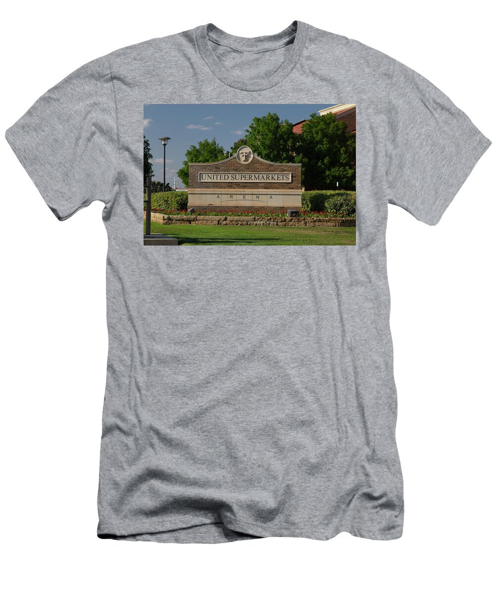 United Supermarkets Arena Sign on the Campus of Texas Tech University Eldon Mcgraw T-Shirt