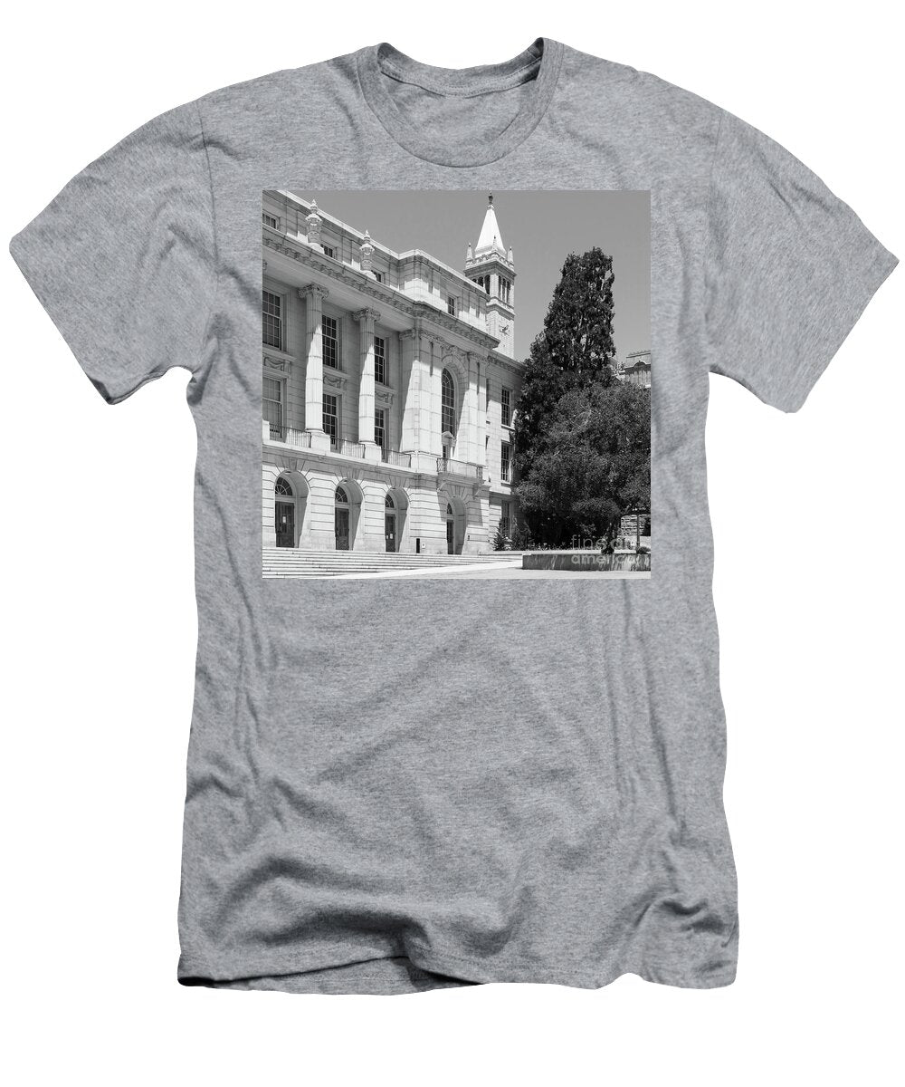 University of California Berkeley Ide Wheeler Hall South Hall and the Campanile Dsc4066 Sq Bw Wingsdomain Art and Photography T-Shirt