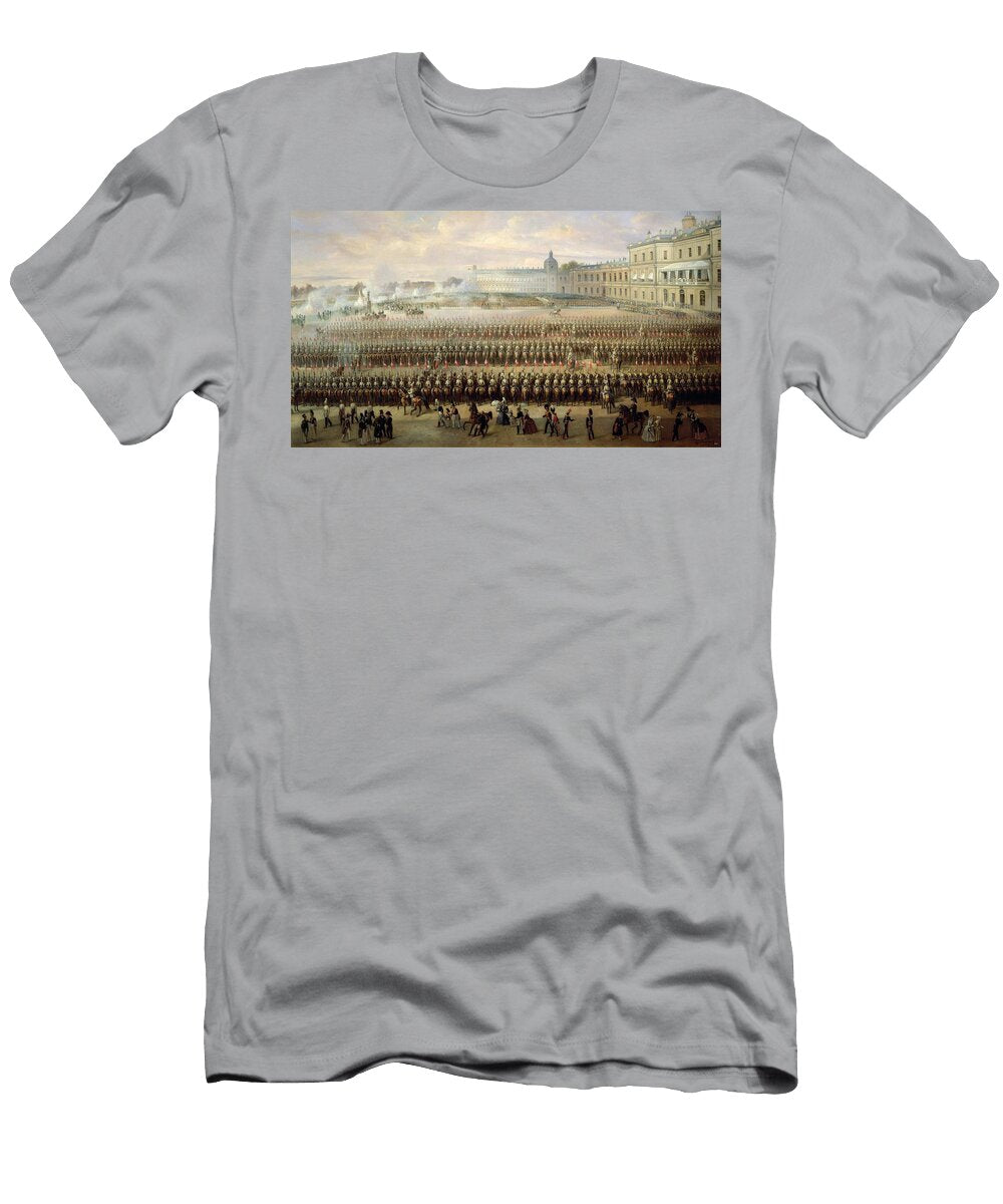 Unveiling of the Paul I Memorial in Gatchina 1850 Oil on Canvas Gustav Schwarz T-Shirt